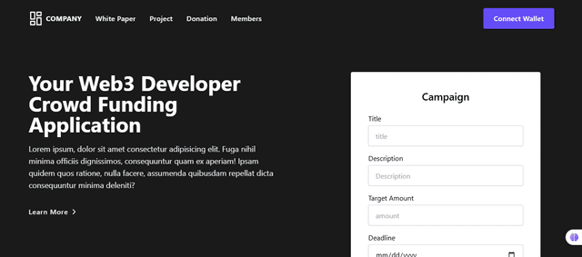 Crowdfunding DApp